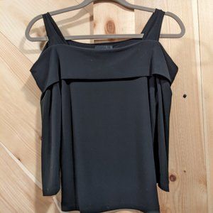 Black off-shoulder long sleeve top